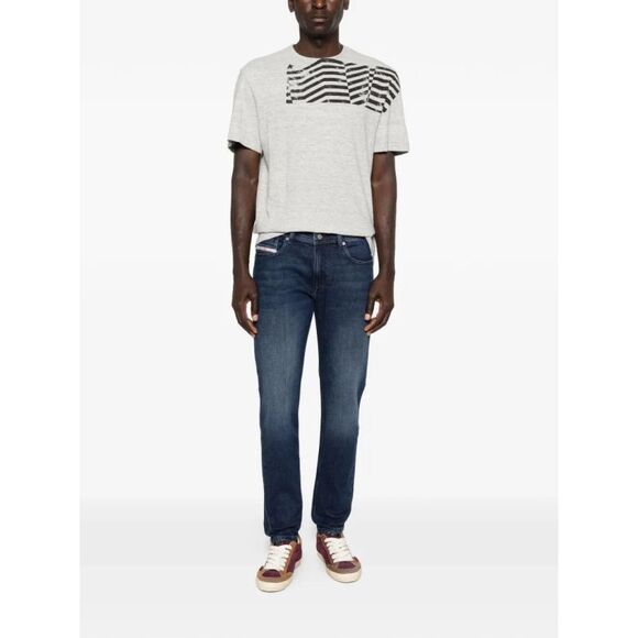 Golden Goose Men `Journey` Regular T-Shirt With Flag Print